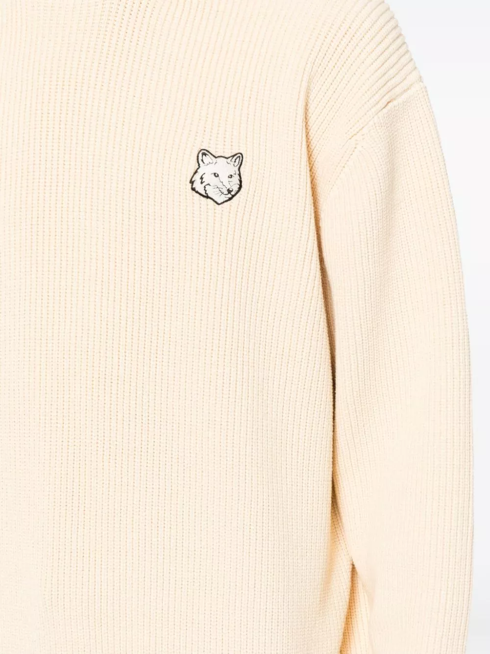 Cheap Maison Kitsune signature fox embroidery knitted jumper Men 0113