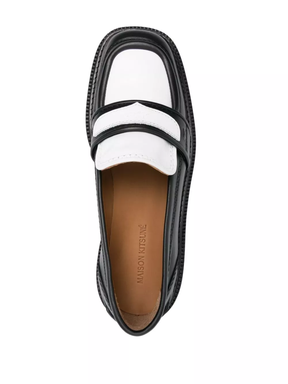 Affordable Maison Kitsune 25mm panelled leather loafers Women 0116