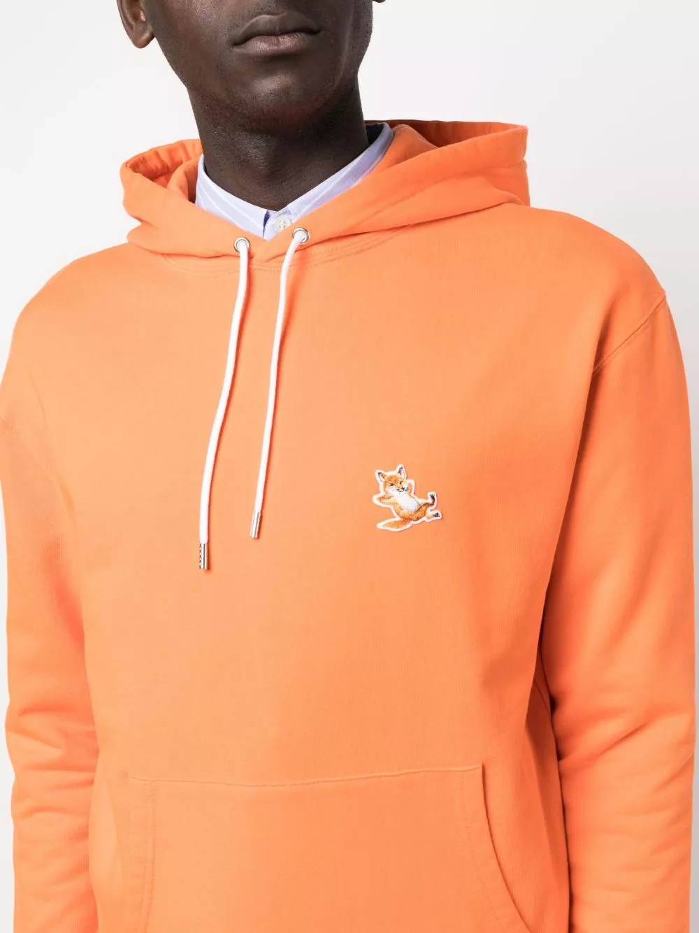 Affordable Maison Kitsune applique-logo cotton hoodie Men 0113