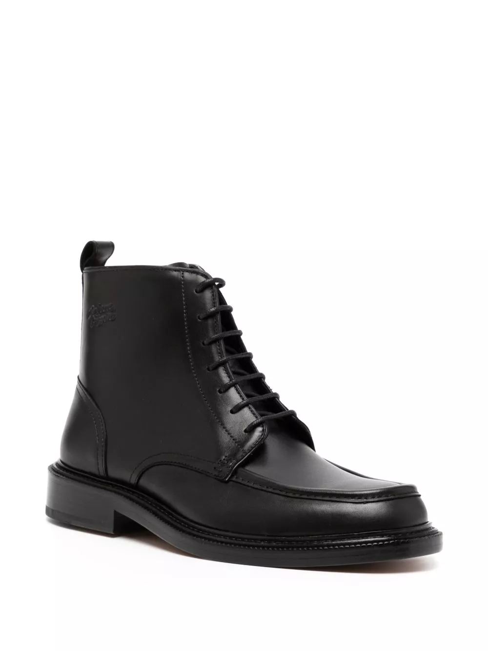 Affordable Maison Kitsune lace-up leather boots Men 0127