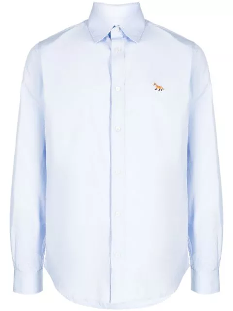 Maison Kitsune embroidered-Fox cotton shirt Men 0113