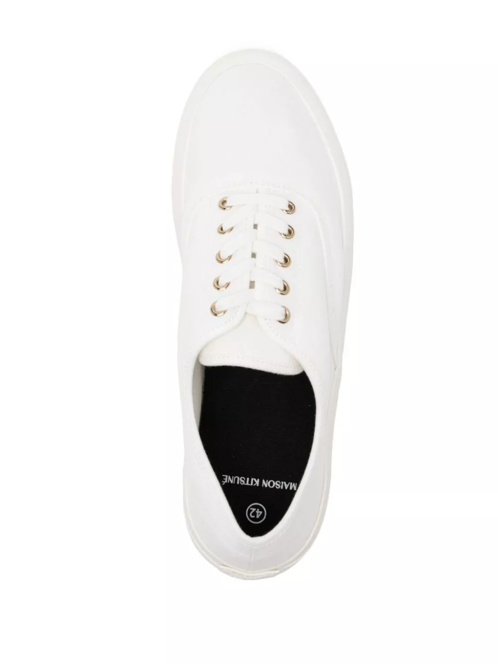 Affordable Maison Kitsune lace-up canvas sneakers Men 0114