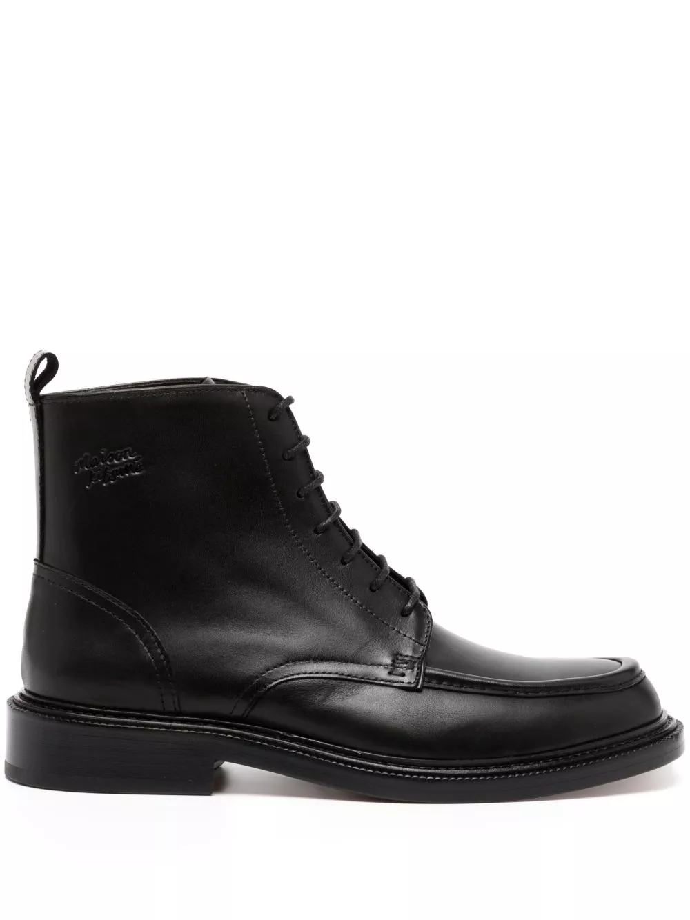 Affordable Maison Kitsune lace-up leather boots Men 0127