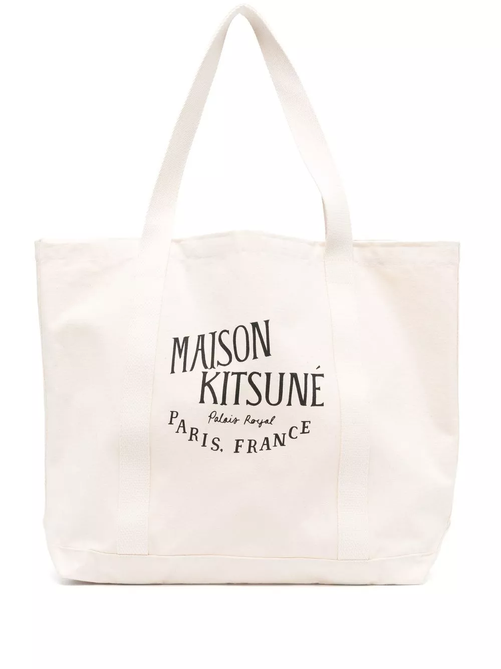 Cheap Maison Kitsune logo-print canvas tote bag Women 0131