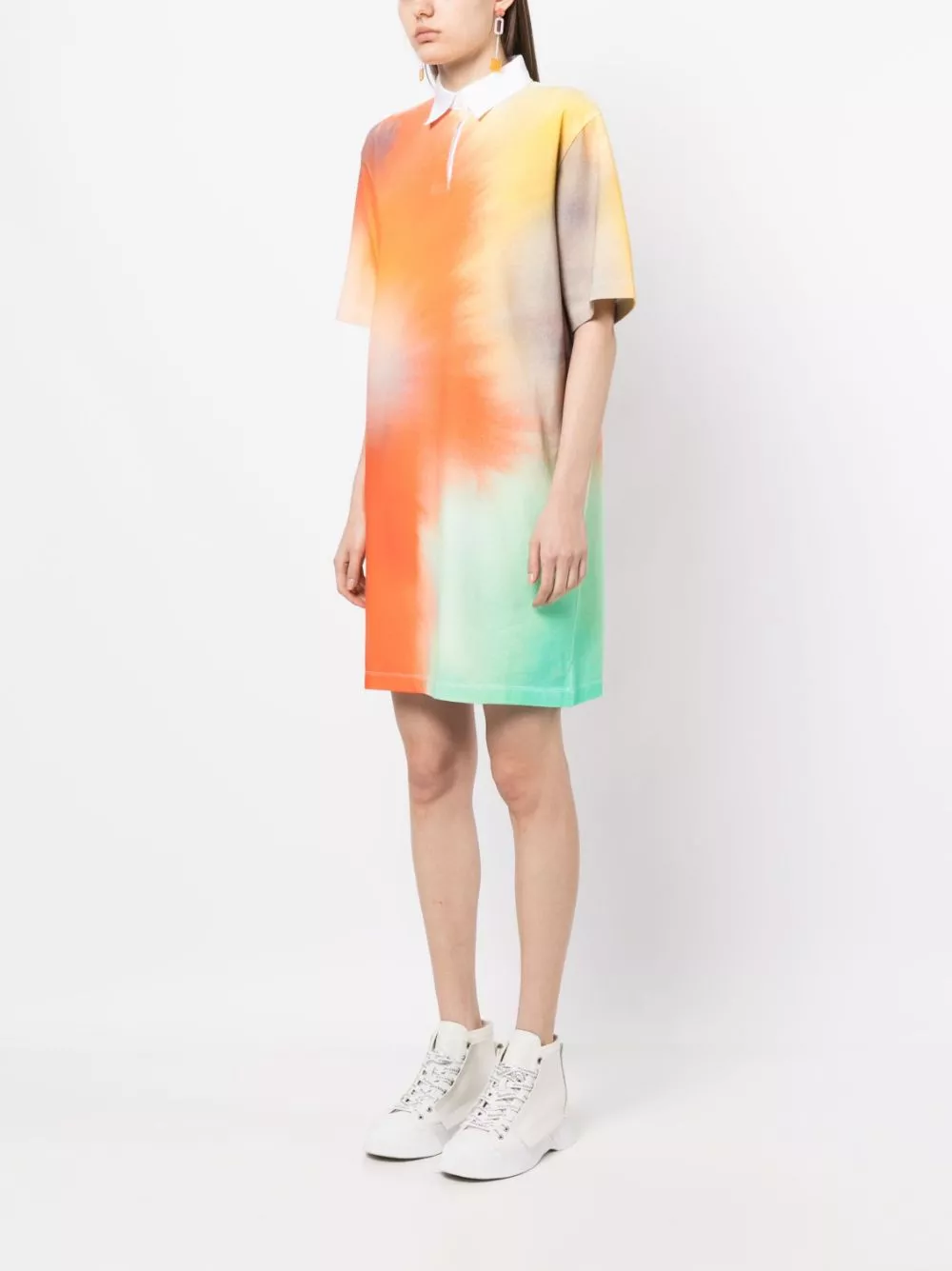 Cheap Maison Kitsune abstract-print polo dress Women 0113