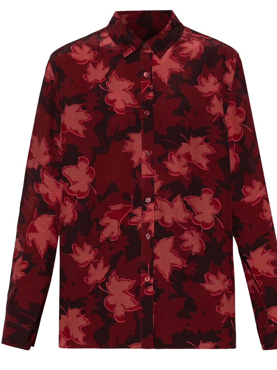 Affordable Kitsune shirt Maison Women leaf-print 0224