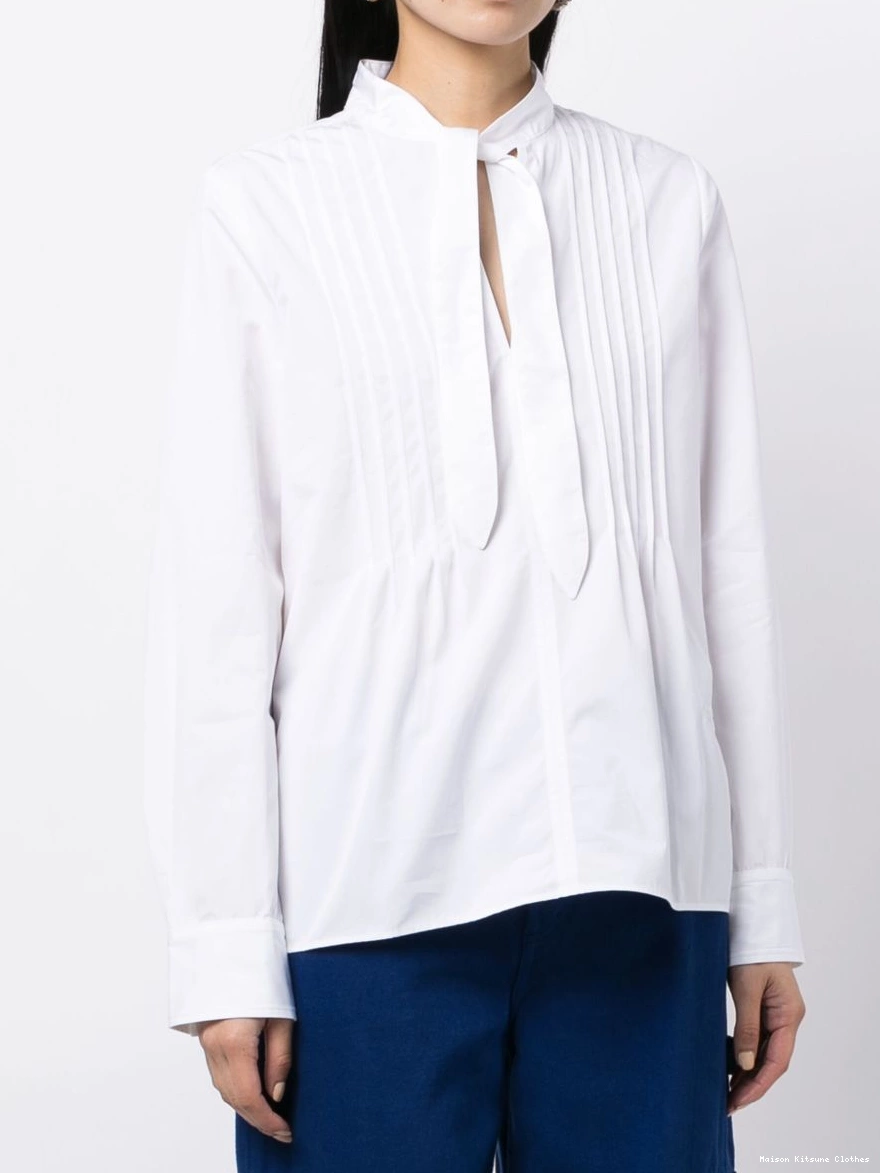 Affordable Kitsune Maison shirt cotton Women pussy-bow 0216