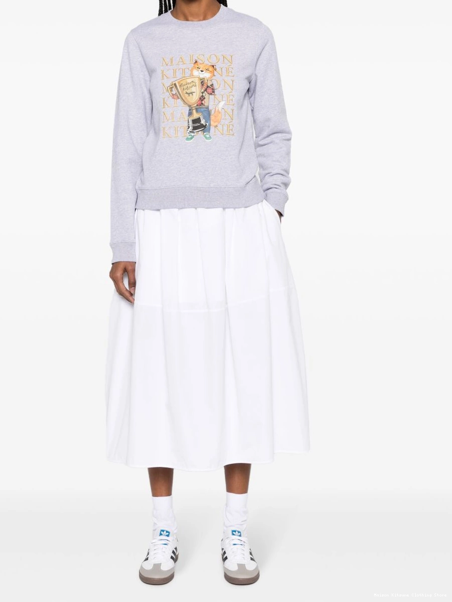 Affordable Champion Fox Maison Women cotton Kitsune sweatshirt 0225