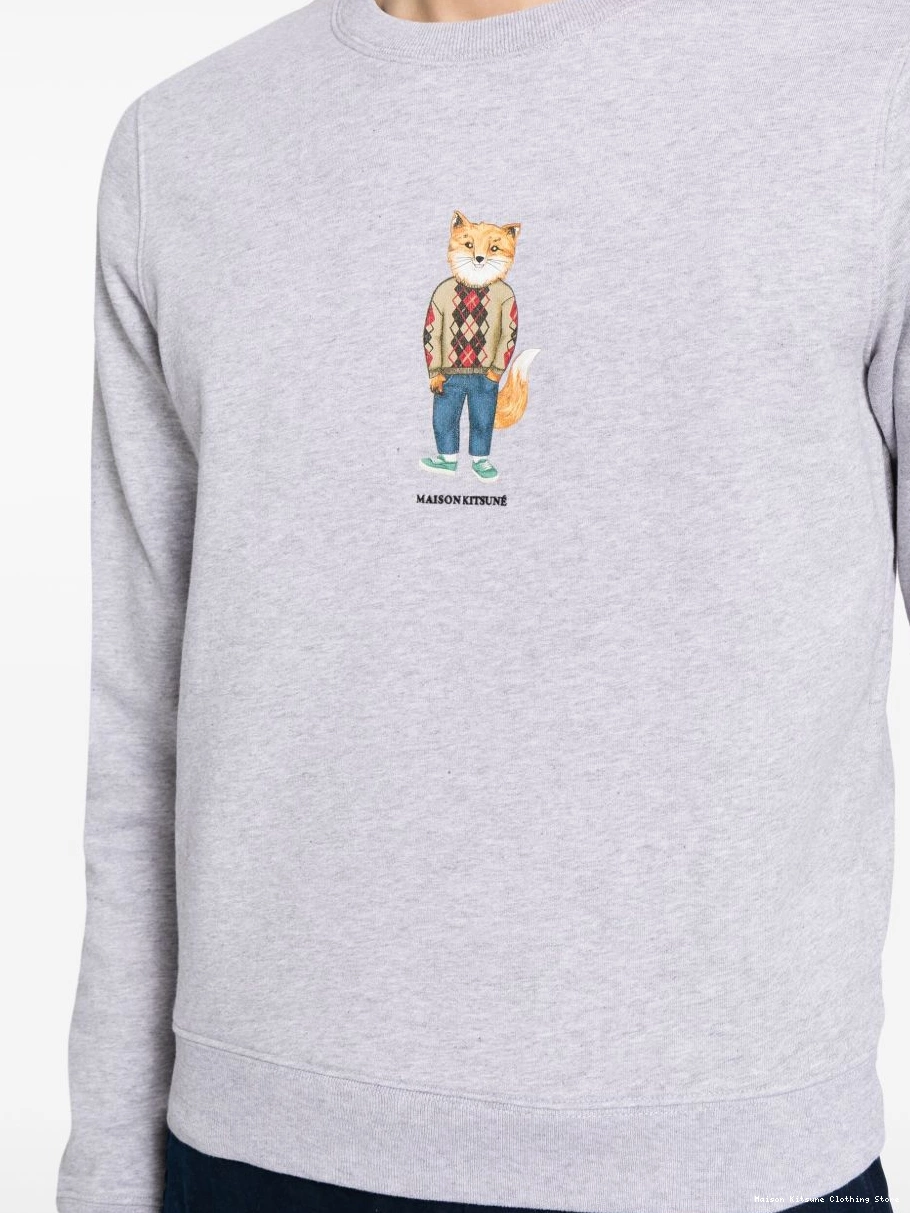 Affordable Kitsune cotton sweatshirt fox-print Maison Women 0223