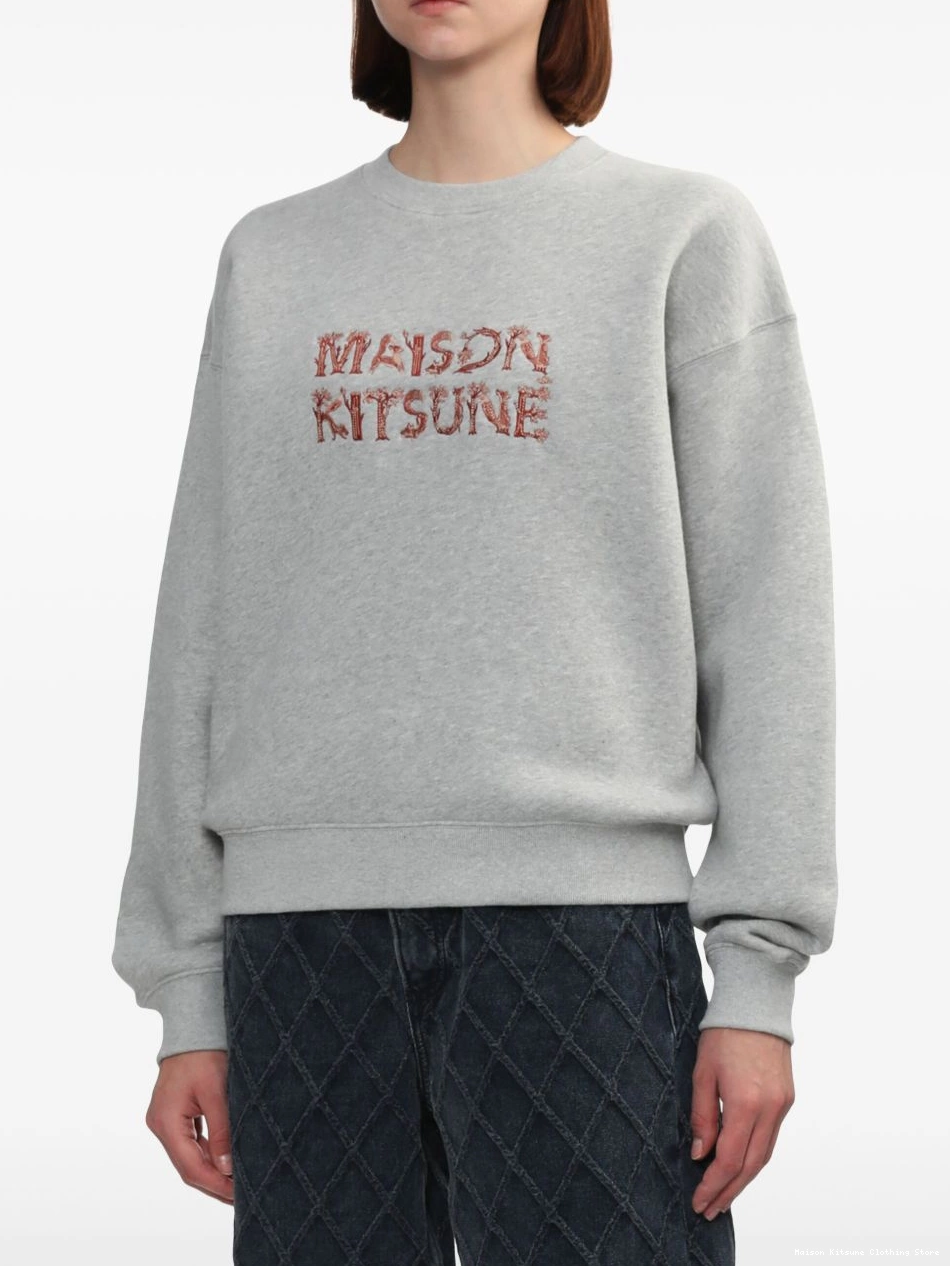 Affordable Kitsune sweatshirt Maison embroidered-logo Women 0218