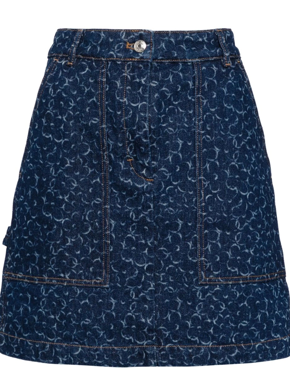 Affordable Kitsune Maison Women Mini cotton skirt Denim 0225