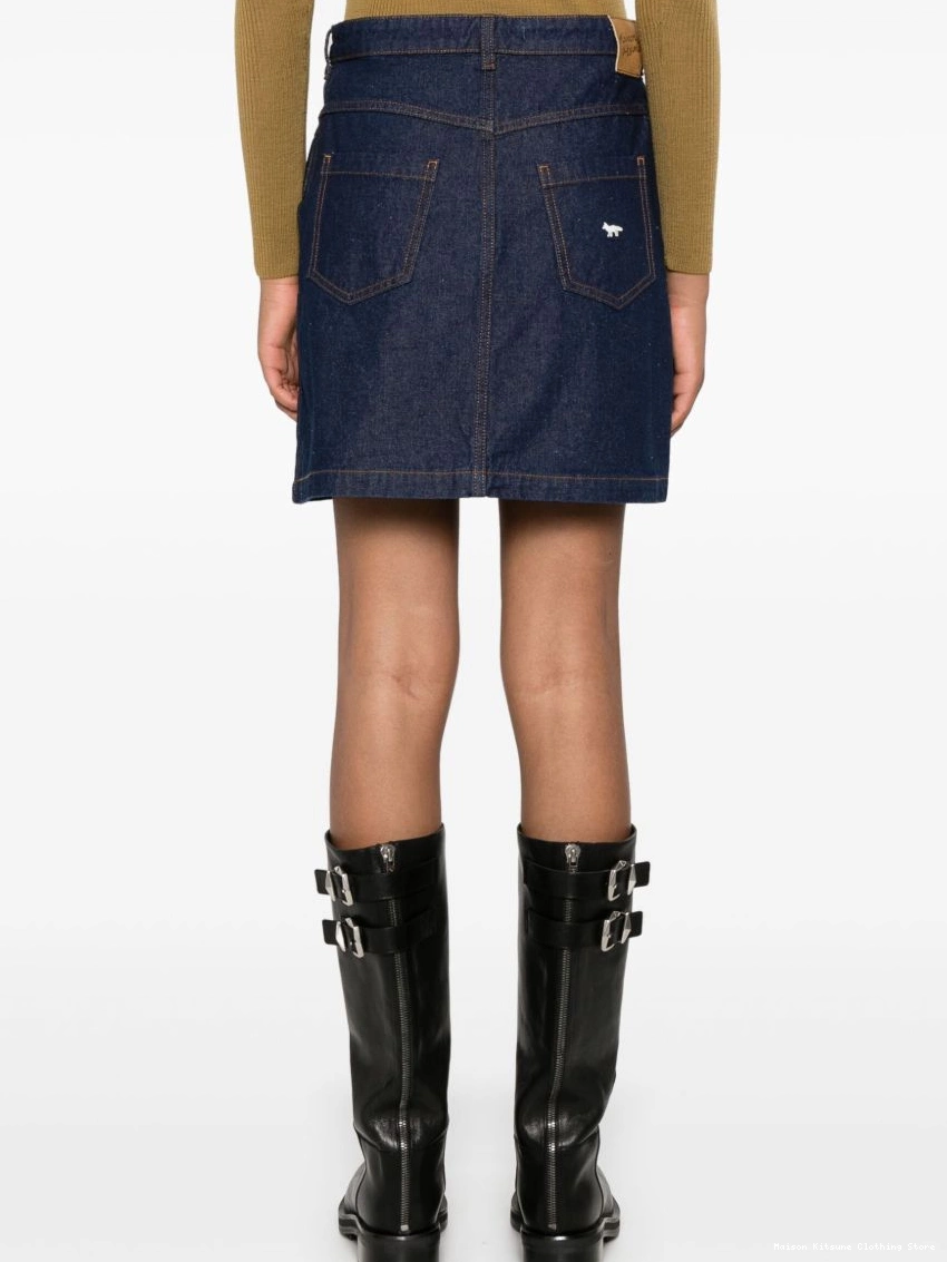 Cheap Women mini Maison Kitsune skirt button-up denim 0212