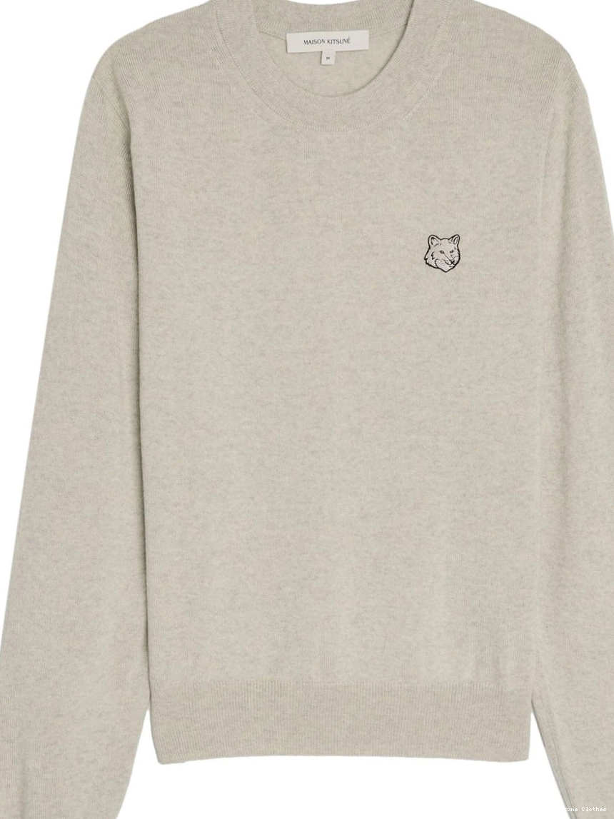 Cheap Kitsune logo-embroidered merino Women jumper Maison 0224