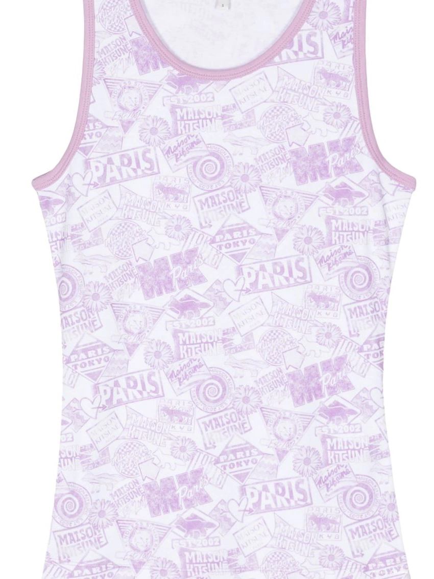 Maison cotton Women top tank logo-print Kitsune 0312