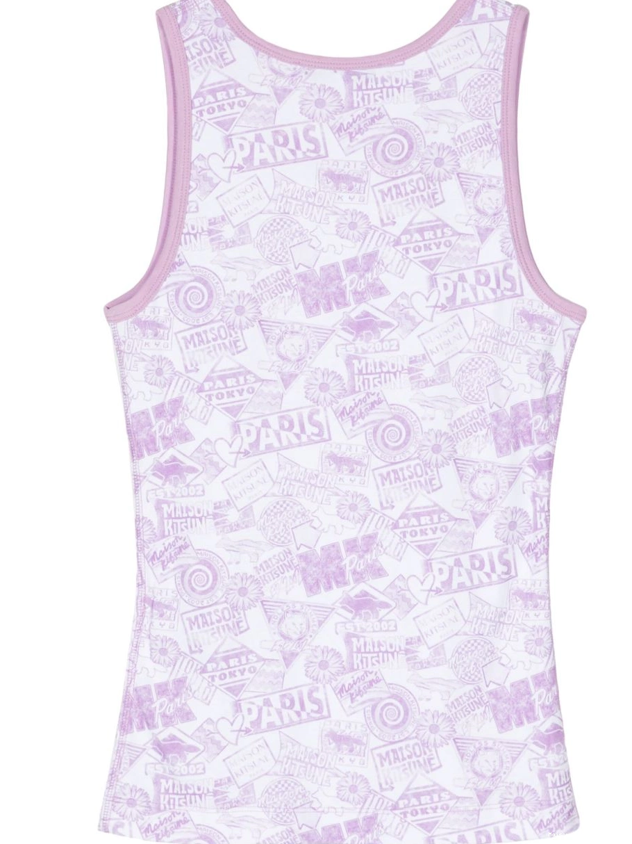 Affordable Maison cotton Women top tank logo-print Kitsune 0312