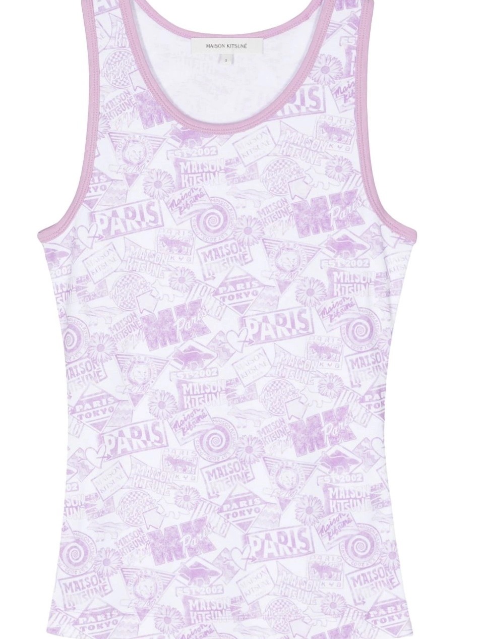 tank logo-print cotton Kitsune Women Maison top 0313