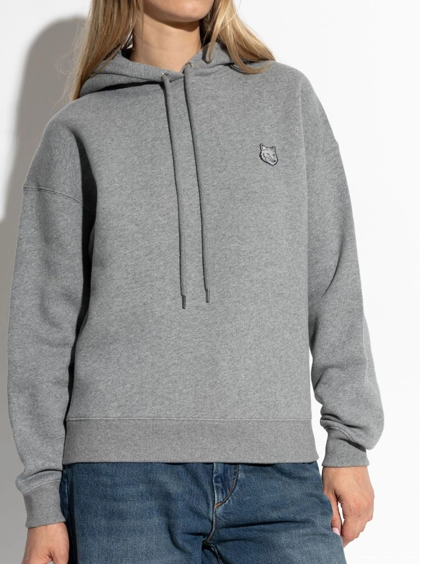 Cheap logo-embroidered cotton hoodie Women Maison Kitsune 0312